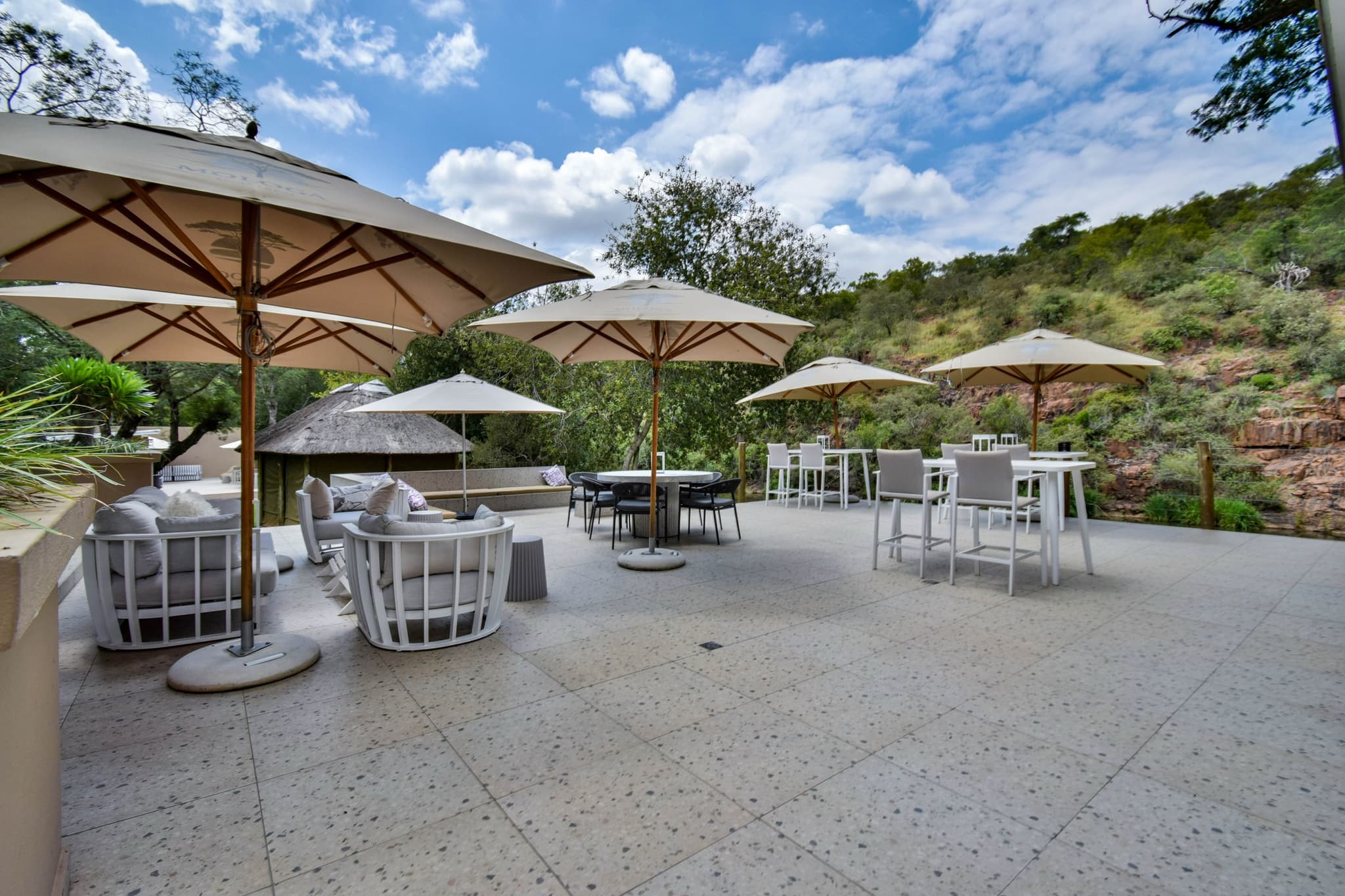 Riverside terrace overlooking the bushveld