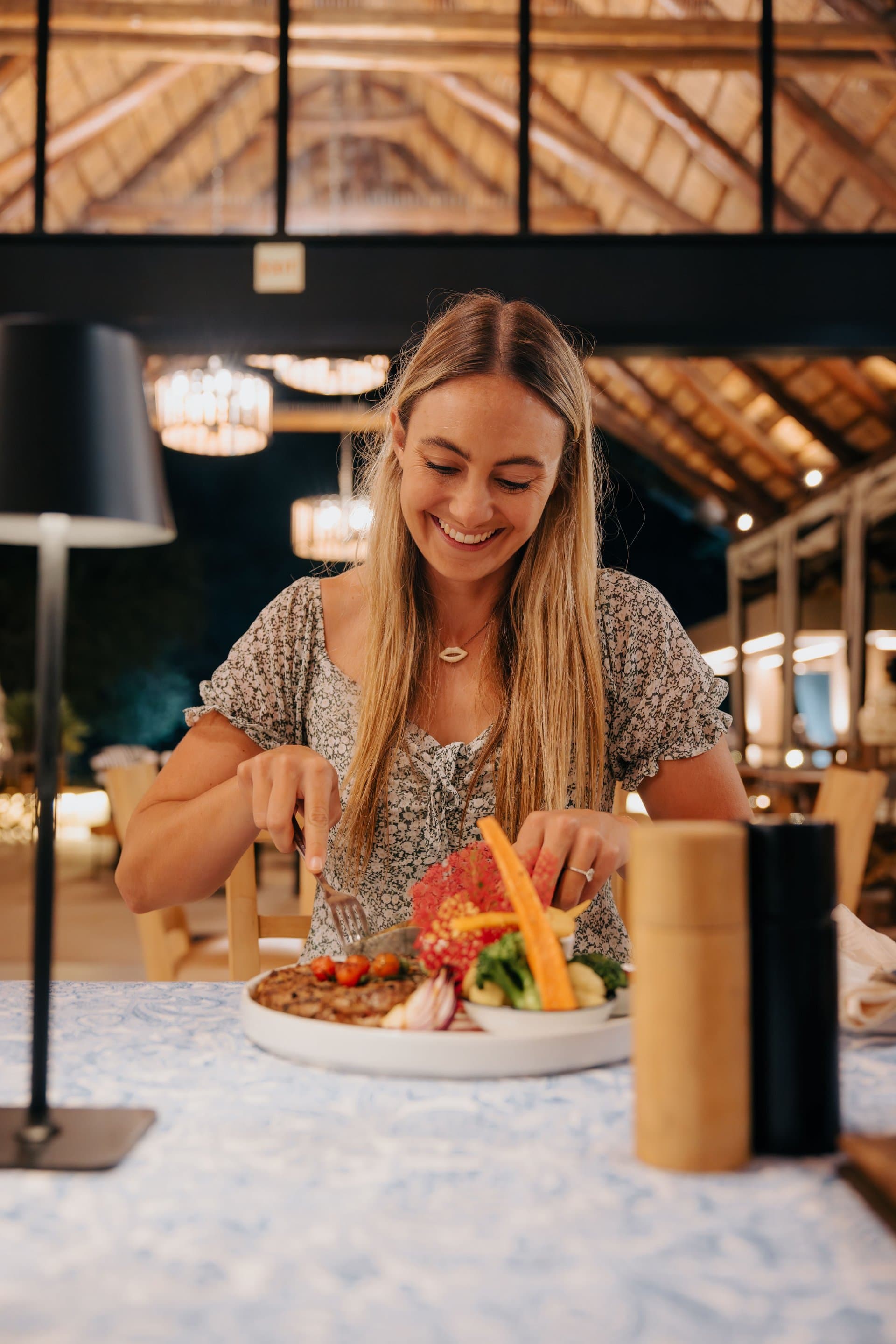 Dining at Mologa River Lodge